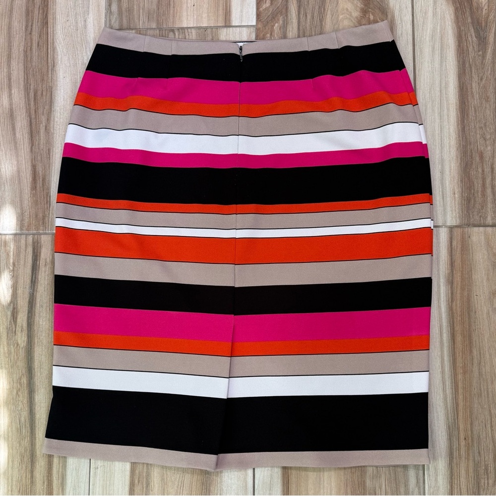Kasper | Striped Multicolor Stretch Suit Skirt Size 16 - Picture 3 of 9